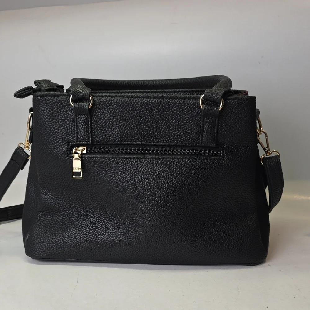 KKXiu Women's Handbag Black Burgundy Shoulder Bag‎ Crossbody Purse Faux Leather